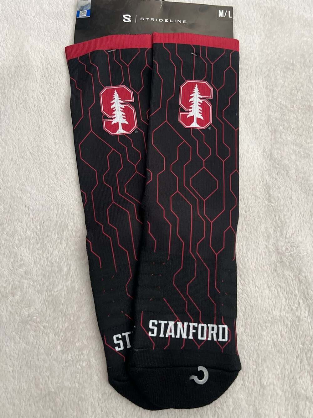 Strideline Stanford Black Cyborg Comfy Full Size M/L Socks